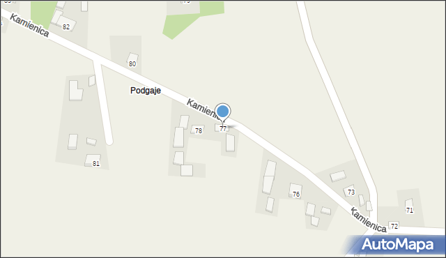 Kamienica, Kamienica, 77, mapa Kamienica