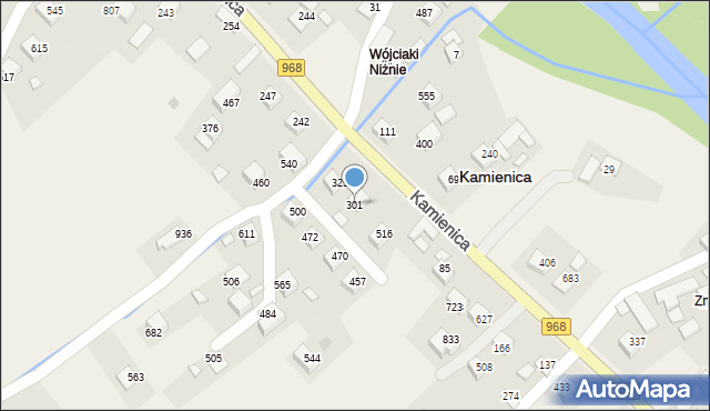 Kamienica, Kamienica, 301, mapa Kamienica