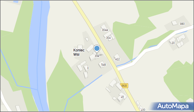 Kamienica, Kamienica, 334, mapa Kamienica