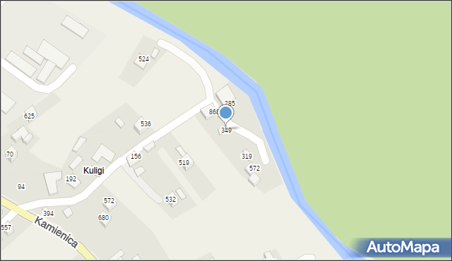 Kamienica, Kamienica, 349, mapa Kamienica