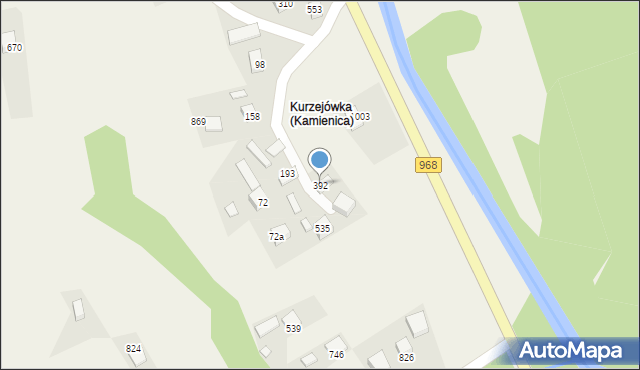 Kamienica, Kamienica, 392, mapa Kamienica