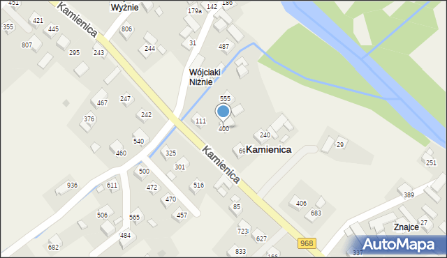 Kamienica, Kamienica, 400, mapa Kamienica