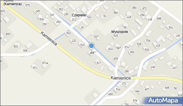 Kamienica, Kamienica, 488, mapa Kamienica