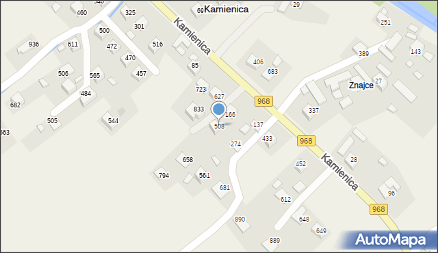 Kamienica, Kamienica, 508, mapa Kamienica