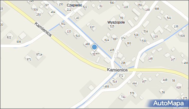 Kamienica, Kamienica, 517, mapa Kamienica