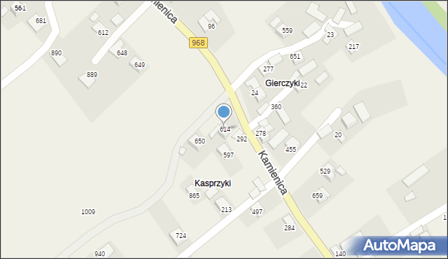Kamienica, Kamienica, 614, mapa Kamienica
