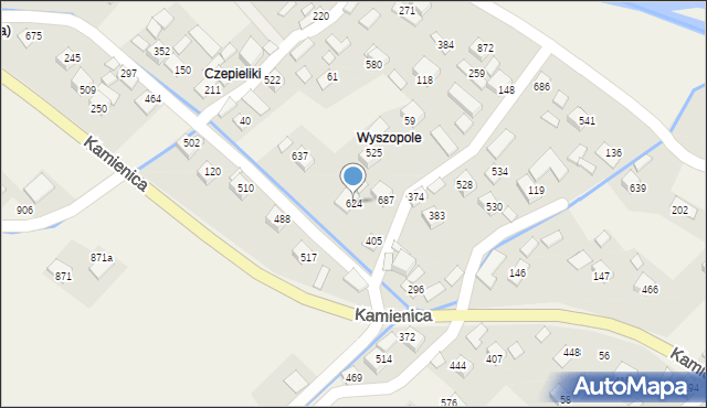 Kamienica, Kamienica, 624, mapa Kamienica