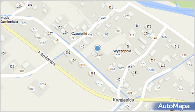 Kamienica, Kamienica, 637, mapa Kamienica