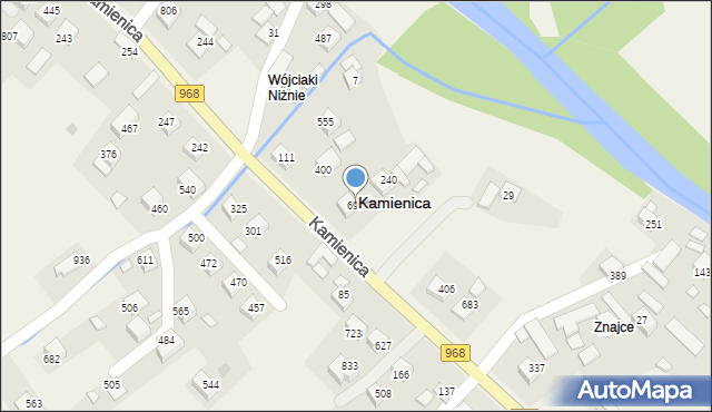 Kamienica, Kamienica, 699, mapa Kamienica