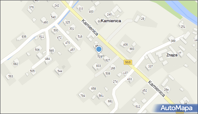 Kamienica, Kamienica, 723, mapa Kamienica