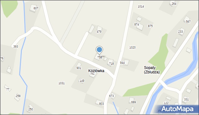 Kamienica, Kamienica, 738, mapa Kamienica