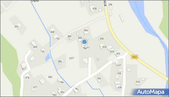 Kamienica, Kamienica, 764, mapa Kamienica