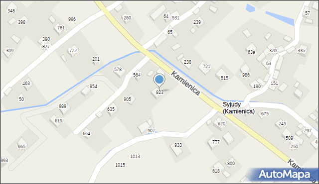 Kamienica, Kamienica, 823, mapa Kamienica