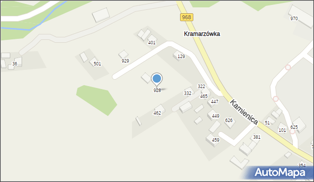 Kamienica, Kamienica, 928, mapa Kamienica