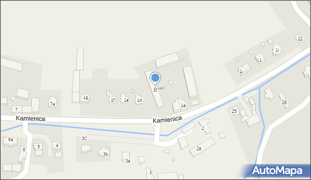 Kamienica, Kamienica, 1c, mapa Kamienica