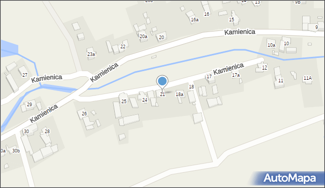 Kamienica, Kamienica, 21, mapa Kamienica