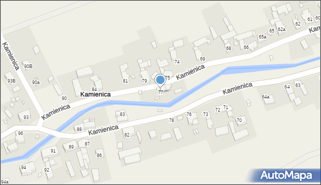 Kamienica, Kamienica, 77, mapa Kamienica