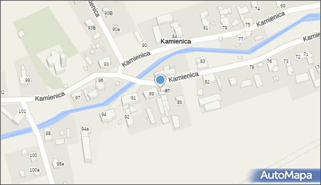 Kamienica, Kamienica, 87a, mapa Kamienica