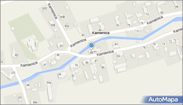 Kamienica, Kamienica, 88, mapa Kamienica