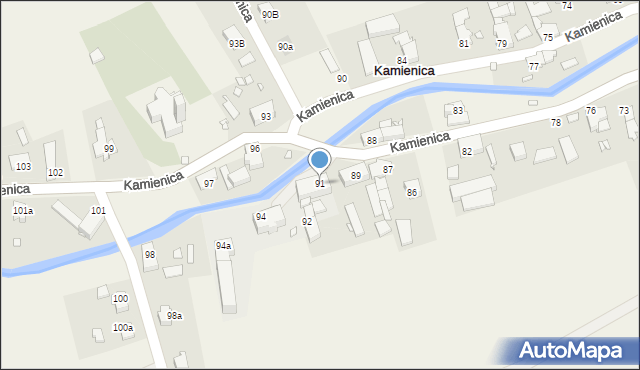 Kamienica, Kamienica, 91, mapa Kamienica