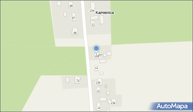 Kamienica, Kamienica, 11a, mapa Kamienica