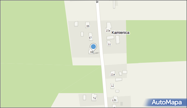 Kamienica, Kamienica, 69, mapa Kamienica