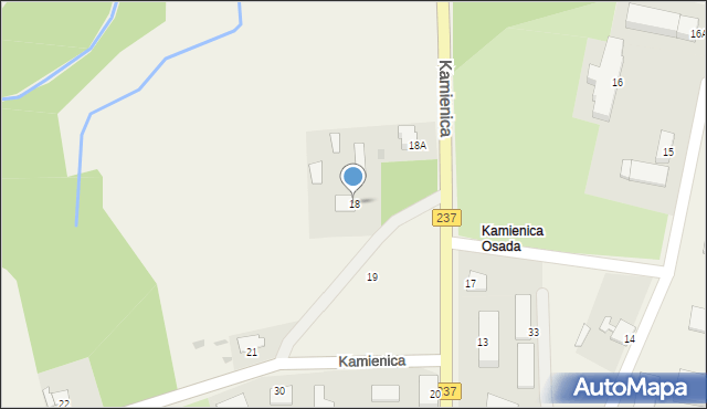 Kamienica, Kamienica, 18, mapa Kamienica