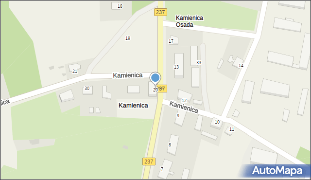 Kamienica, Kamienica, 20, mapa Kamienica