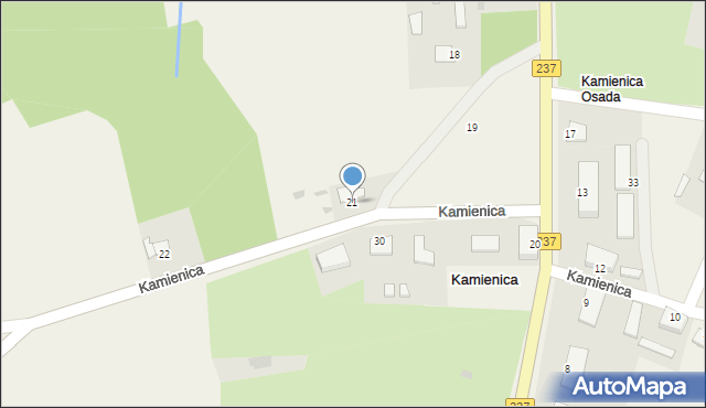 Kamienica, Kamienica, 21, mapa Kamienica