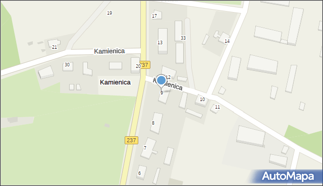 Kamienica, Kamienica, 9, mapa Kamienica