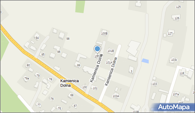 Kamienica Dolna, Kamienica Dolna, 100A, mapa Kamienica Dolna