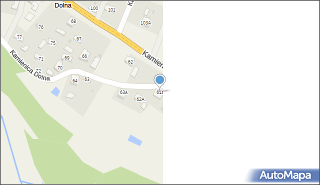 Kamienica Dolna, Kamienica Dolna, 61a, mapa Kamienica Dolna