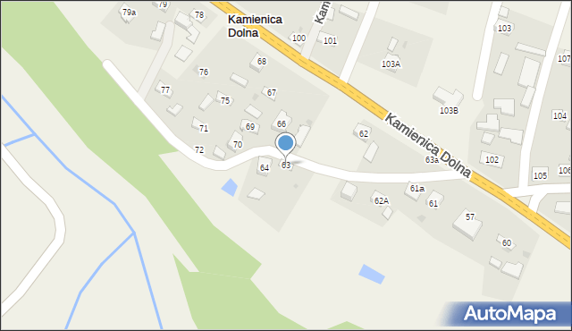 Kamienica Dolna, Kamienica Dolna, 63, mapa Kamienica Dolna