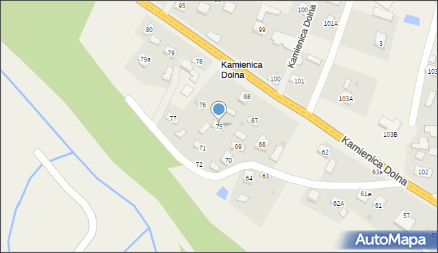 Kamienica Dolna, Kamienica Dolna, 75, mapa Kamienica Dolna