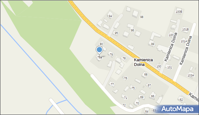 Kamienica Dolna, Kamienica Dolna, 79a, mapa Kamienica Dolna