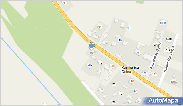 Kamienica Dolna, Kamienica Dolna, 80, mapa Kamienica Dolna