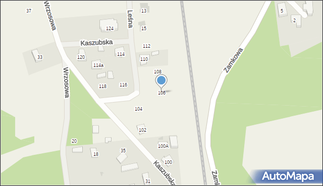 Kamienica Królewska, Kaszubska, 106, mapa Kamienica Królewska
