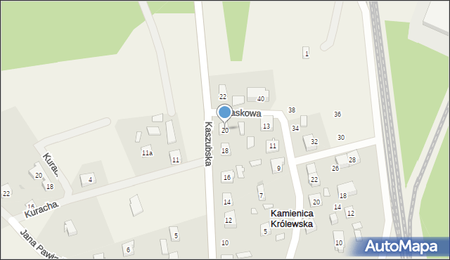 Kamienica Królewska, Kaszubska, 20, mapa Kamienica Królewska