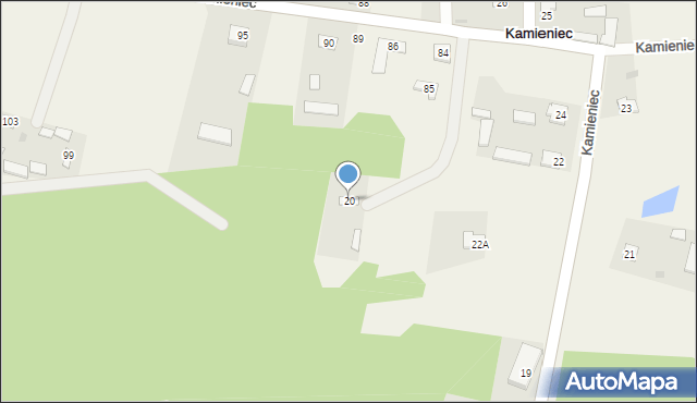 Kamieniec, Kamieniec, 20, mapa Kamieniec