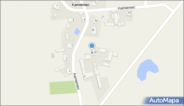 Kamieniec, Kamieniec, 36, mapa Kamieniec