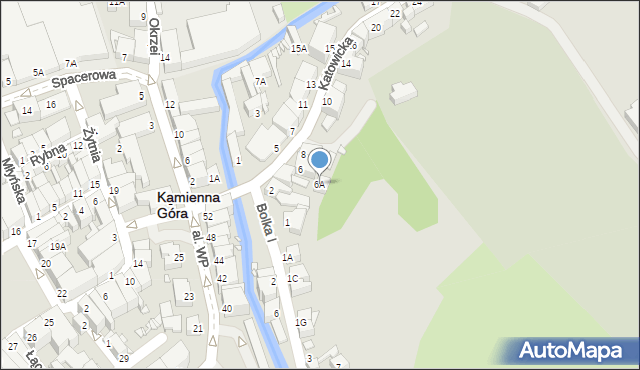 Kamienna Góra, Katowicka, 6A, mapa Kamienna Góra