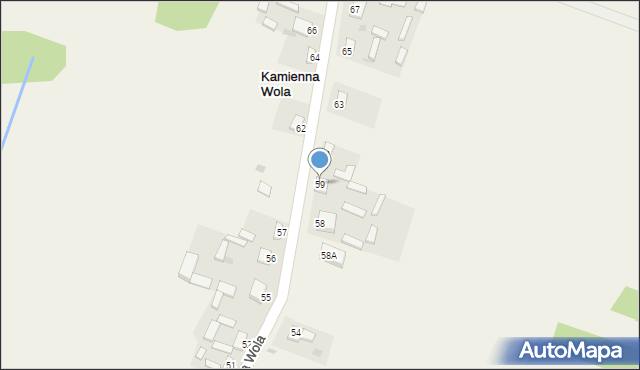 Kamienna Wola, Kamienna Wola, 59, mapa Kamienna Wola