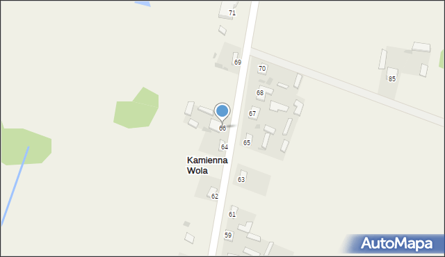 Kamienna Wola, Kamienna Wola, 66, mapa Kamienna Wola