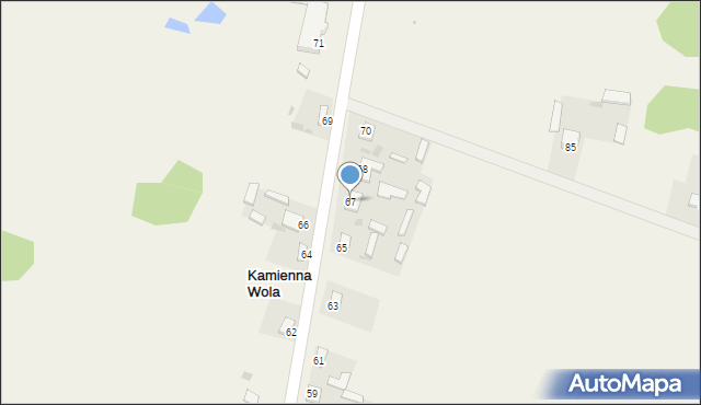 Kamienna Wola, Kamienna Wola, 67, mapa Kamienna Wola