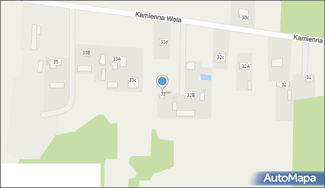 Kamienna Wola, Kamienna Wola, 33, mapa Kamienna Wola