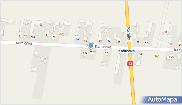 Kamionka, Kamionka, 62, mapa Kamionka