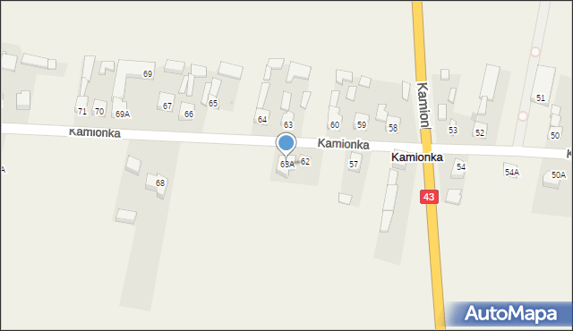 Kamionka, Kamionka, 63A, mapa Kamionka