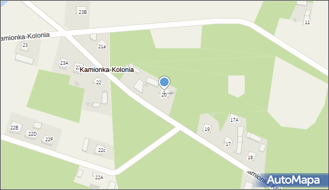 Kamionka-Kolonia, Kamionka-Kolonia, 20, mapa Kamionka-Kolonia