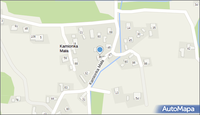 Kamionka Mała, Kamionka Mała, 36, mapa Kamionka Mała