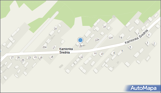 Kamionka Średnia, Kamionka Średnia, 15, mapa Kamionka Średnia